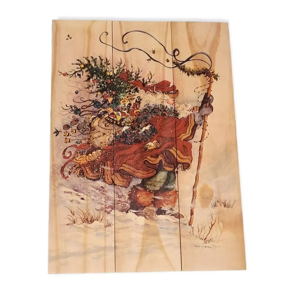 Santa wood art decor
